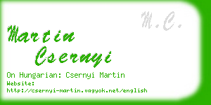 martin csernyi business card